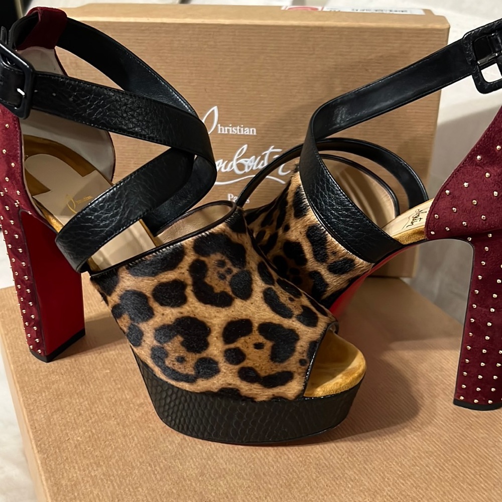 Christian Louboutin leopard platforms